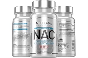 NUTRA SCIENCE NAC Supplement (98% Purity) Advanced NAC N-Acetyl-Cysteine 650mg Per Capsule High Strength, 60 NAC Vegan Tablets Capsules