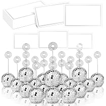 Engrowtic 12 Supporti Per Numeri Da Tavolo A Sfera Da Discoteca – Argento, Per Segnaposto, Menu, Biglietti, Matrimoni E Compleanni (5,1 Cm)