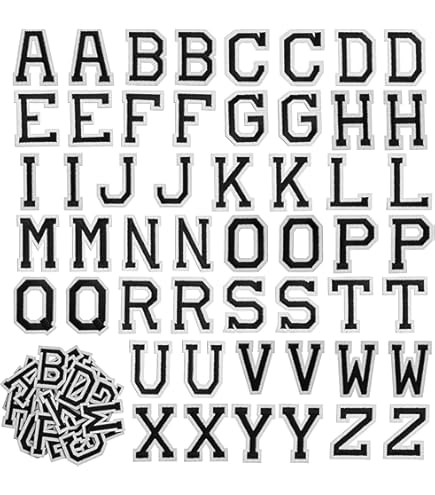 Lot De 52 écussons Thermocollants En Forme De Lettres De L