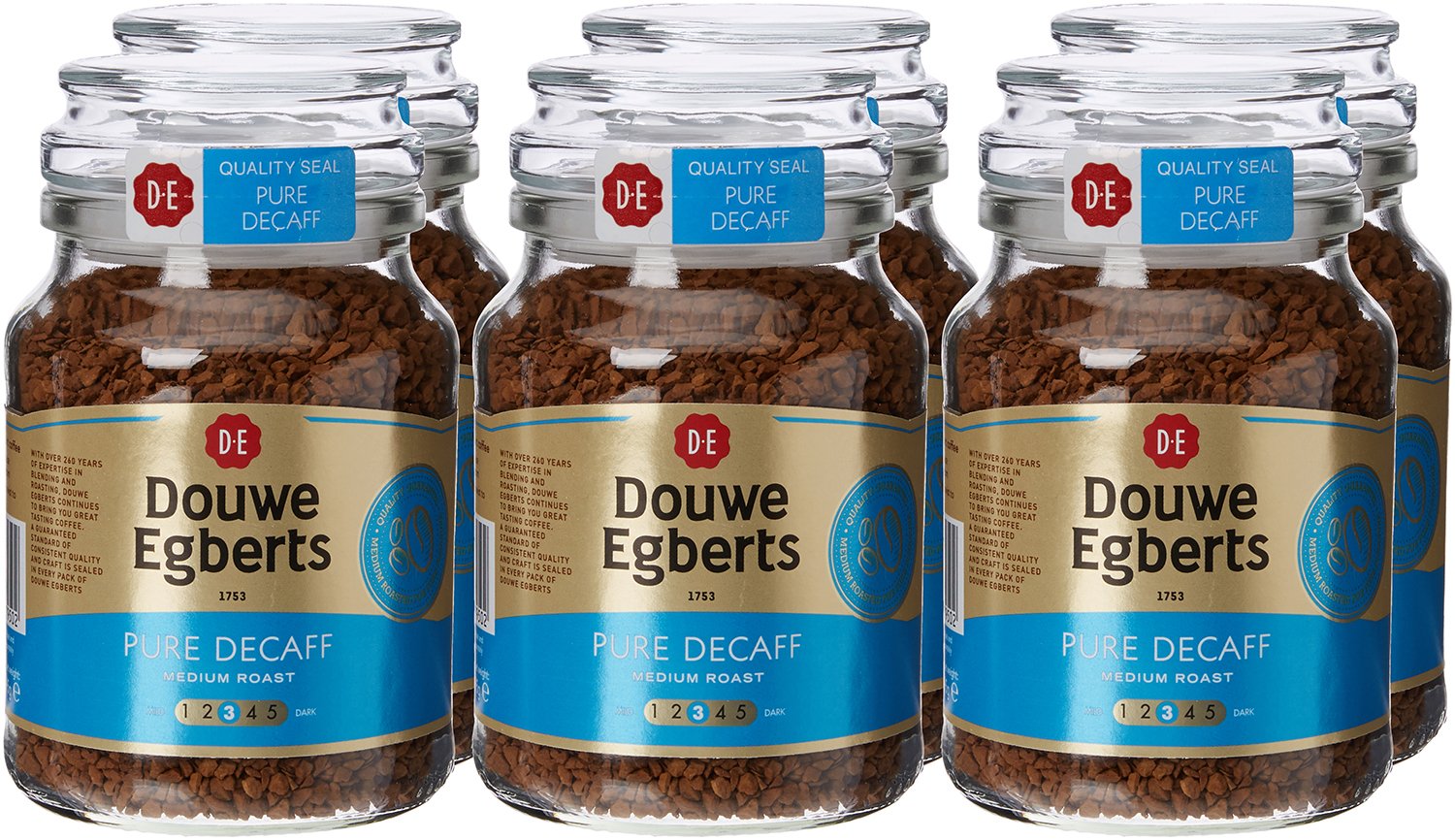 Douwe Egberts Pure Decaff Instant Coffee 95 g (Pack of 6) Fresh Store