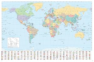 GB eye - HARPER COLLINS Poster Maxi Carte du Monde 21 Française (91,5 x 61 cm)