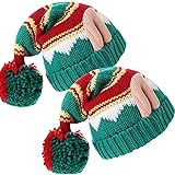 LMLALML Christmas hat for women, children and men elegant knitted warm funny hat for the festive new year party