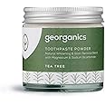Georganics Mineral Toothpaste Powder - Tea Tree - Stain Removing & Teeth Whitening Powder - 100% Natural - SLS, Glycerine & Fluoride Free - Certified Cosmos Natural, Vegan and Cruelty-Free - 60ml
