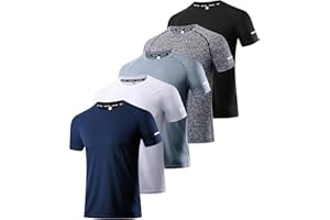 Boyzn 1 lub 3-pak męskich koszulek treningowych do biegania, suche dopasowanie odprowadzające wilgoć, sportowe koszulki sportowe z krótkim rękawem