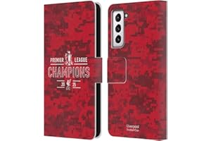 Head Case Designs Officially Licensed Liverpool Football Club Digital Camouflage 2025 Premier League Champions Leather Wallet Case Compatible With Samsung Galaxy S21 5G