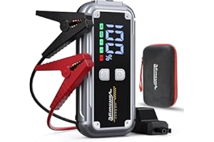 VOLTSURGE Starthilfe Powerbank, 5000A Spitzenstrom Starter Powerbank Tragbare Auto Starthilfe mit USB-Schnellladung 3.0, LCD Bildschirm, Taschenlampe, 12V für Alle Benzinmotor/8,0L Dieselmotor