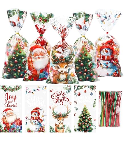 Sacchetti Per Biscotti Trasparenti Sacchetti Per Biscotti Kieswan 100 Di Natale, In Cellophane A Forma Di Fiocco Di Neve 12 8 X 27 Cm 446416 Sacchetti Per Biscotti Natalizi