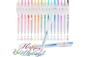 EooUooIP 16 Stylos Stylo Gel Paillette,Stylos à Bille à Encre Gel,Stylos à Bille Rétractables à Séchage Rapide, Stylos Gel de 0,5 mm pour Livres de Coloriage, Gribouillage,Dessin