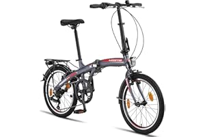 Licorne Bike Phoenix 2D, bicicleta plegable de aluminio, 20 pulgadas, freno de disco, freno de disco, bicicleta plegable para hombre y mujer, 7 marchas, cambio de cadena, bicicleta de ciudad, StVZO