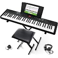 Alesis Melody 61 Piano Numérique 61 Touches pour Débutants avec Haut-Parleurs, Support, Banc, Casque, Pupitre, 300 Sons et des Leçons de Musique