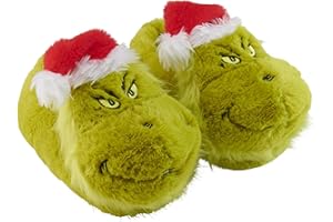 UNITED LABELS The Grinch kapcie 3D – pluszowe kapcie z czapką bożonarodzeniową, pantofle, pantofle, pantofle, pantofle, pantofle, uniseks, zielone