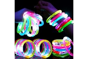Mikulala Party Bag Fillers for Kids 36Pcs LED Light Up Flashing Bracelets Light up Toys Party Favors Glow in the Dark Party Glow Stick Glow Bracelets, Graduation Gifts for Kids Adults