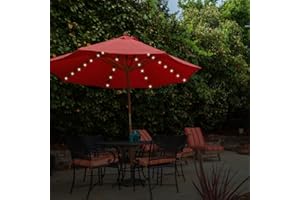 GardenKraft 13880 72 Warm White LED Parasol Lights / Auto Timer Functionality / Indoor or Outdoor String Lights / Battery Operated