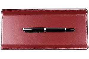 DELMON VARONE - FINE LEATHERGOODS MADE IN GERMANY DELMON VARONE - Federschale aus Cambridge Top Grain Leder rot - Echtleder Stiftablage für Kugelschreiber und Füller - Elegante Stifteschale mit schwerer Metalleinlage für Schreibtisch und Büro