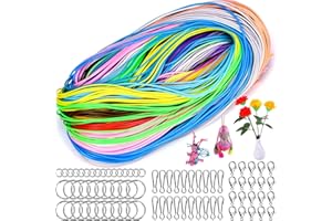 AOKITO Scooby DOO zestaw 280 sztuk taśm Scoubidou, kreatywne sznurki i nici, zestaw do bransoletek, naszyjników, breloczków do kluczy (20 kolorów)