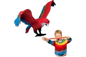 Rep Pals - Papuga, elastyczne zabawki Deluxebase. Super elastyczne repliki zwierząt, które wyglądają jak prawdziwe, idealne dla chłopców i dziewcząt