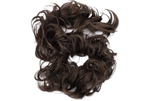 ‎CAISHA CAISHA by PRETTYSHOP XXL Haarteil Haargummi Hochsteckfrisuren Voluminös Gelockt Unordentlich Dutt Mittelbraun HW25