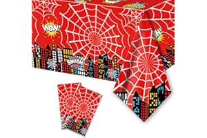 BOXOB 2uds Mantel Tela de Araña, 108x180cm Cubierta Mesa con Temática de Araña Impermeable Decoraciones para Fiestas de Cumpleaños Temáticas para Niños y Niñas