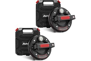 Avhrit Electric Vacuum Suction Cups, 8" Heavy Duty Tile Suction Cups, 500lbs Load Capacity, Rechargeable Glass Lifter for Lifting Large Glass, Windshield, Window, Granite (2 Pack)