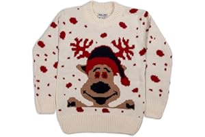 MODAMİT Weihnachten Pullover Kinder, Unisex, Christmas Verziert, Strickpullover, Weihnachtspullover (5-10 Jahre)