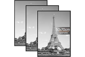 upsimples 3 Pack Bilderrahmen 50x70, 50x70 cm Posterrahmen Schwarz für Fotogalerie, Einschubstreifen, Horizontale oder Vertikale Wandmontage