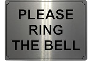 XTRA-PRINT 368 PLEASE RING THE BELL Metal Aluminium Plaque Sign For Door House Office Gate (15x10cm., Brushed Silver)
