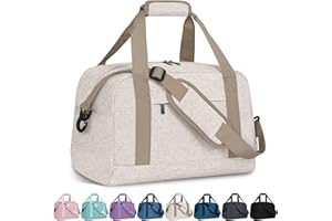 FIORETTO for Ryanair Cabin Bags 40x20x25, Travel Underseat Hand Luggage Bag with Removable Wet Pocket, Carry on Weekend Overnight Holdall Bag with 5 Compartments for Women & Men 20L Beige