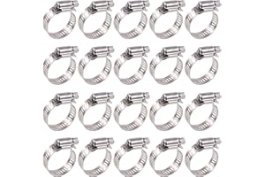 Glarks - Kit assortito di morsetti per tubo dell'acqua, in acciaio INOX, 18-32MM