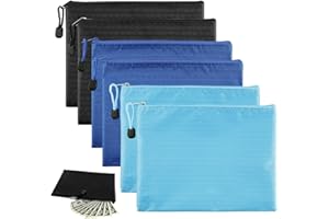 QINGYIWL 6 Pezzi Busta Porta Soldi, 23 x 18 cm Pochette Portadocumenti con Cerniera, A5 Borsa per Banconote, Sacchetto Zip Impermeabile per Contanti, Passaporti e Documenti