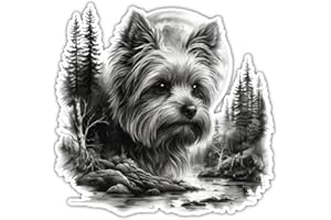 ‎SAMUNSHI Samunshi® Yorkshire Terrier im Wald Aufkleber Wohnmobil Aufkleber für Motorrad Fahrrad Roller oder Camper Camping Wohnwagen Mountainbike Rennrad Hund Dogo 20x20cm