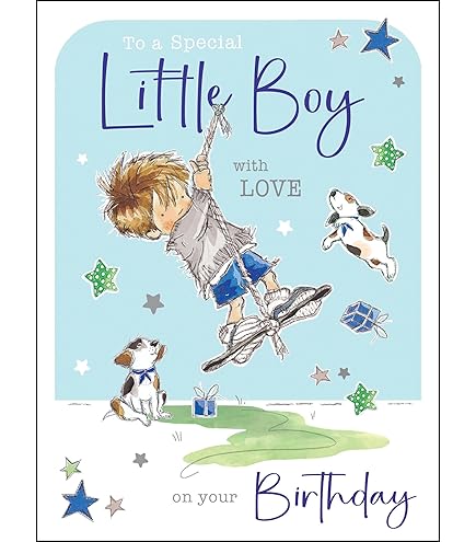 Personalised Special Little Boy Birthday Card Cute Bear With Football