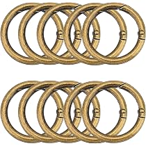 XCSJ 5 pièces mousqueton rond 60 mm grand crochet avec porte-clés-O pour sac à main, sacs, travaux manuels (or