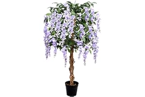 GREENBROKERS Artificial Lilac Wisteria Tree 130cm/4ft Potted Plant