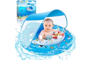 GLOPUS Bouee Bebe, Bouee Bebe Piscine, Bouée Bébé, Bouee Bebe avec Pare Soleil UPF 50+, Piscine Empêcher Le Retournement Flotteur de Piscine pour Tout-Petits pour 6 à 36 Mois