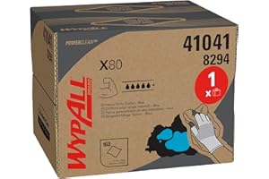 WypAll X80 Paños de Limpieza 8294, 1 Capa, Para Tareas de Dificultad Alta, 1 BRAG Box x 160 Paños Azules