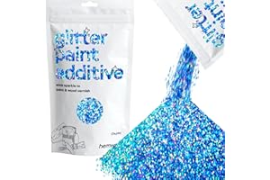 Hemway Ocean Blue olografico Glitter Vernice Additivo Chunky 1/40" 0,6 millimetri per emulsione a base di acqua - Interior & Exterior parete, soffitto, legno, Vernice - 100g / 3,5 once