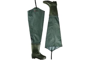 Shakespeare Sigma Nylon Lightweight Waterproof Hip Waders with Boots for Men and Women - For Wading , Fly Fishing , Hunting , Muck Work, green