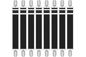 Quelcc 8Pcs Tendeur Drap Housse, Attache Drap Housse(30cm à 130cm) Sangle Matelas, Elastique Drap Housse pour Draps, Matelas, Planche à Repasser ou Canapé, Bretelle Drap Housse Noir