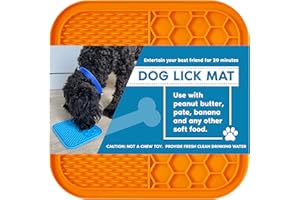 SCRAPPY Lick Mats for Dogs : Food Grade Product : Slow Release Dog Feeder : 15 cm Square : 48 Suction Cups on Reverse : Use with Dog Peanut Butter, Liver Paste, Soft Food