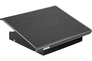 DESQ Repose-pieds Heavy Duty - Métal, 3 hauteurs réglables, Inclinable jusqu'à 30°, Antidérapant, Noir