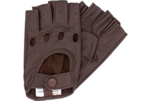 Hand Gewand by Weikert Paul - High Quality Men's Driving Gloves Made of Goat Nappa Leather, Fingerless Driving Gloves; Motorcycle; Vintage Car; Half Finger Car Gloves Leather