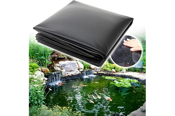 Adoture Liner de Bassin pour à Poissons, Bâches Souples pour Bassin, Doublure à Membrane préformée pour Jardinage de Piscine 3 x 2m x 0.1mm