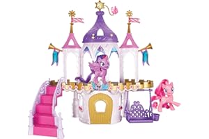 My Little Pony E9919 Freundschaftsschloss Spielset inklusive Twilight Sparkle und Pinkie Pie, Ponyfiguren mit kämmbaren Haaren und 16 Accessoires, 7,5 cm