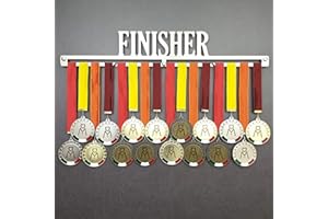 MEDALdisplay Finisher - Medagliere da Parete - Porta medaglie Running, Maratona, Ironman, Triathlon - Sport Medal Hanger - Display Rack - Acciaio Inox 100% Made in Italy by