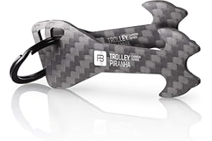 FABACH 2 wózki na kółkach Piranha żeton do wózka na zakupy z odpornego na pęknięcia włókna węglowego - żeton do wózka na zakupy - żeton do wózka na zakupy - żeton można odklejać w zamku