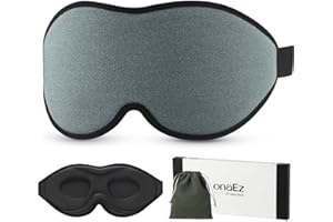 onaEz Masque de Nuit, 2024 Masques de Sommeil Occultants Complets pour Hommes et Femmes, 3d Bandeau Yeux Sommeil et Conception de Pont De Nez Haut Convient Pour Dormir, MéDiter et Voyager (Gris)