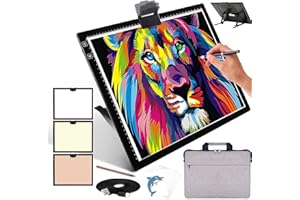 iVAOOZE Tracing Light Box with Stepless Dimmable and 6 Levels of Brightness Light Copy Pad, Wireless Rechargeable Led Light Board Pad with Bag for Artists Drawing Diamond Painting Sketching Animation