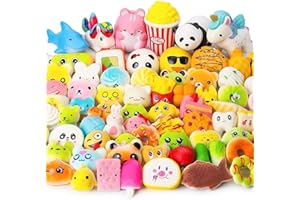 Karids Confezione da 15 Antistress Assortiti Squishi Squishies, Antistress Morbido Gigantesco Medio Mini, a Forma di Torta/Panda/Pane/Panini da attaccare al Telefono, con Un Buon Odore