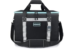 INSMEER Bolsa térmica Grande 65 latas, a Prueba de Fugas aislada Plegable fácil de Limpiar con abridor de Botellas y Correa de Hombro extraíble, Adecuada para Playa,Picnic,Compras,Camping, 48 L