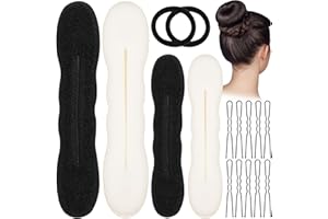 FANTASYON 4 Pezzi Chignon per Ciambella, Fantastico strumento per la creazione rapida di raccogliere i capelli in modo semplice e veloce Spugna per Chignon Accessori per Capelli(2 Piccoli, 2 Grandi)
